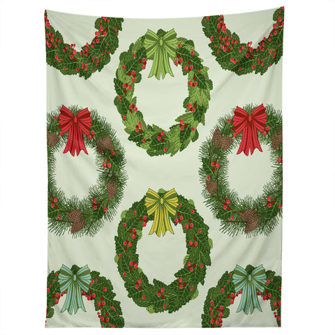 Sabine Reinhart Christmas Wreaths Tapestry
