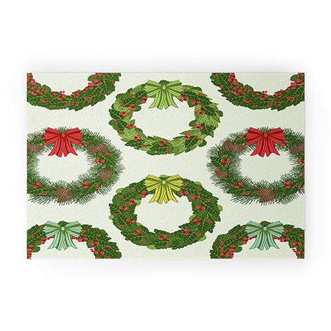 Sabine Reinhart Christmas Wreaths Welcome Mat