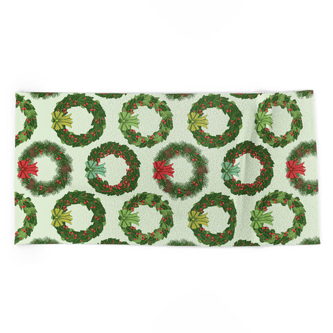 Sabine Reinhart Christmas Wreaths Beach Towel