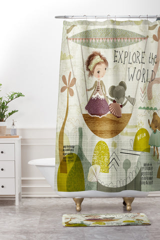 Sabine Reinhart Explore the World Shower Curtain And Mat
