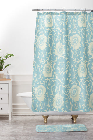 Sabine Reinhart Floral Morning Shower Curtain And Mat