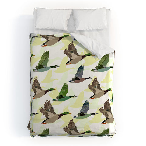 Sabine Reinhart Flying Ducks Duvet Cover