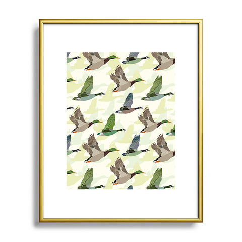 Sabine Reinhart Flying Ducks Metal Framed Art Print