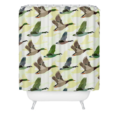 Sabine Reinhart Flying Ducks Shower Curtain