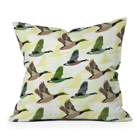 Sabine Reinhart Flying Ducks Throw Pillow