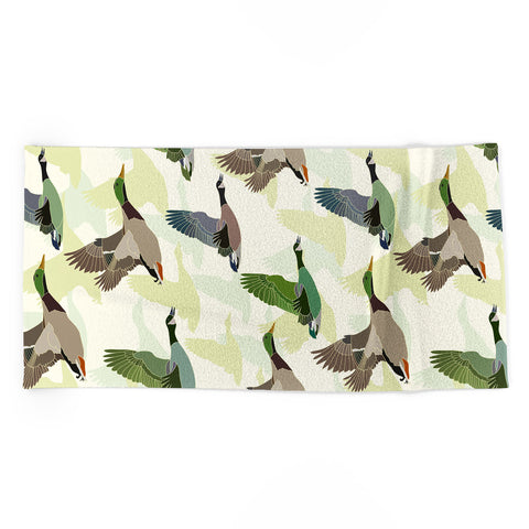 Sabine Reinhart Flying Ducks Beach Towel