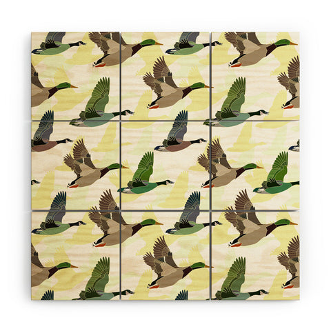 Sabine Reinhart Flying Ducks Wood Wall Mural