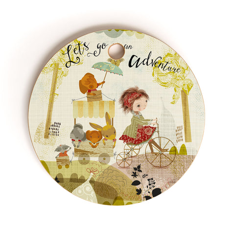 Sabine Reinhart Go on an Adventure Cutting Board Round