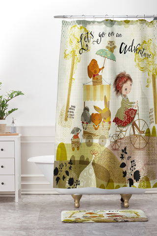 Sabine Reinhart Go on an Adventure Shower Curtain And Mat