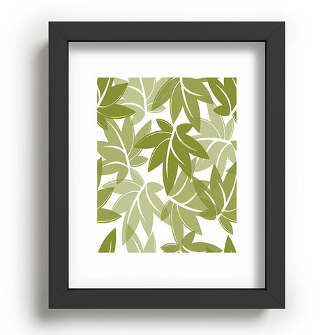 Sabine Reinhart Green Leaves Recessed Framing Rectangle