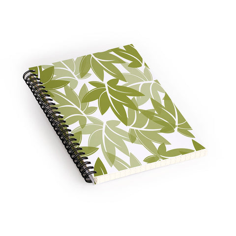 Sabine Reinhart Green Leaves Spiral Notebook