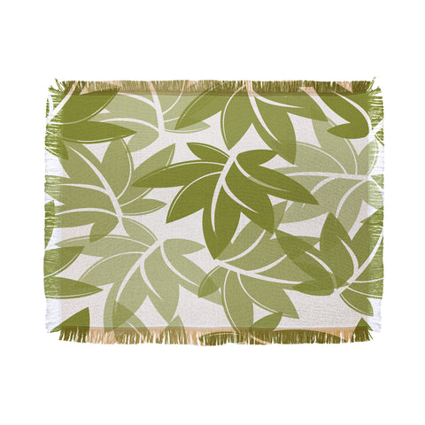Sabine Reinhart Green Leaves Throw Blanket