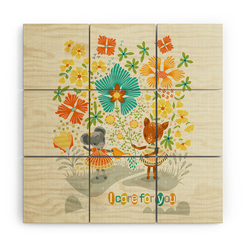 Sabine Reinhart I care for you Wood Wall Mural