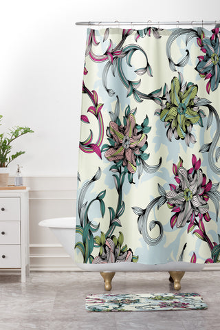 Sabine Reinhart Imagination Blooms Shower Curtain And Mat