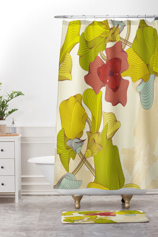 Sabine Reinhart Isle Of Flowers Shower Curtain And Mat