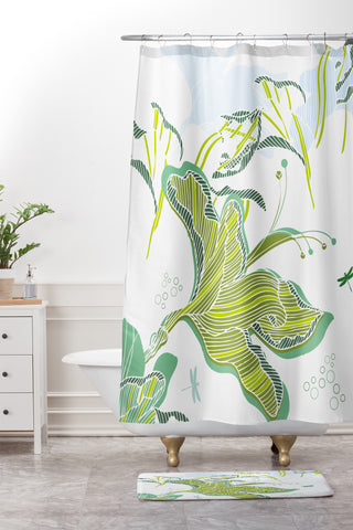Sabine Reinhart Lake Modern Shower Curtain And Mat