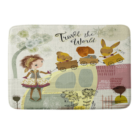Sabine Reinhart Let Us Travel The World Memory Foam Bath Mat