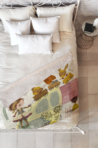 Sabine Reinhart Let Us Travel The World Fleece Throw Blanket