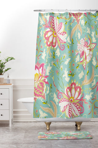 Sabine Reinhart Oh Happiest Day Shower Curtain And Mat