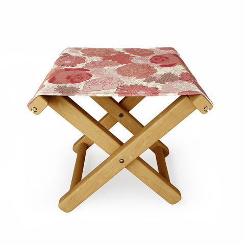 Sabine Reinhart Red Roses Folding Stool