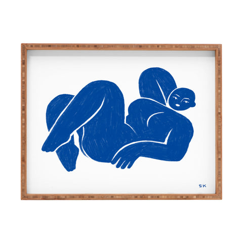Sabrena Khadija Blue I Rectangular Tray