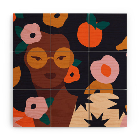 Sabrena Khadija Fruit and Flowers Wood Wall Mural