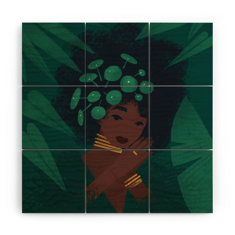 Sabrena Khadija Pilea Wood Wall Mural