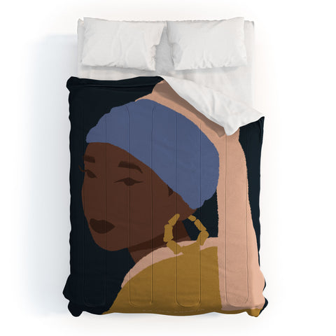 Sabrena Khadija The Girl With A Bamboo Earring Comforter