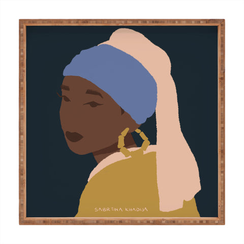 Sabrena Khadija The Girl With A Bamboo Earring Square Tray