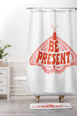 Sagepizza BE PRESENT Shower Curtain And Mat