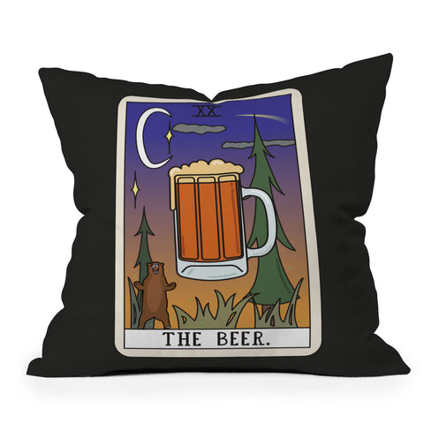 Sagepizza Beer Reading Throw Pillow