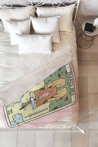 Sagepizza COFFEE READING UPDATED LIGHT Fleece Throw Blanket