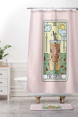 Sagepizza COFFEE READING UPDATED LIGHT Shower Curtain And Mat