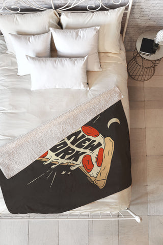 Sagepizza New York Slice Fleece Throw Blanket