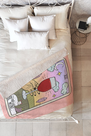 Sagepizza WINE READING LIGHT Fleece Throw Blanket