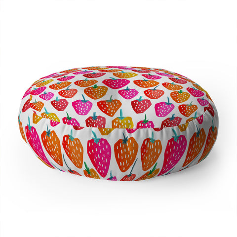 Sam Osborne Bold Strawberries Floor Pillow Round