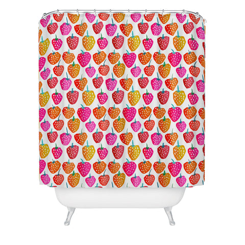 Sam Osborne Bold Strawberries Shower Curtain