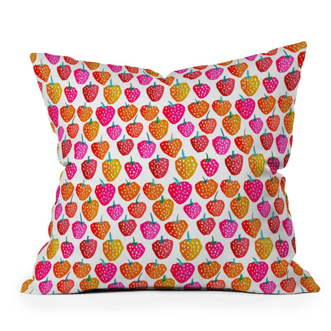 Sam Osborne Bold Strawberries Throw Pillow