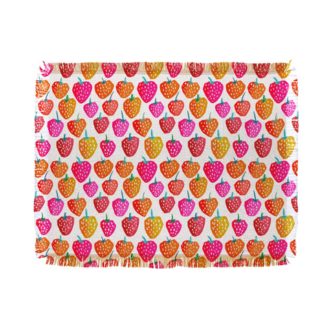 Sam Osborne Bold Strawberries Throw Blanket