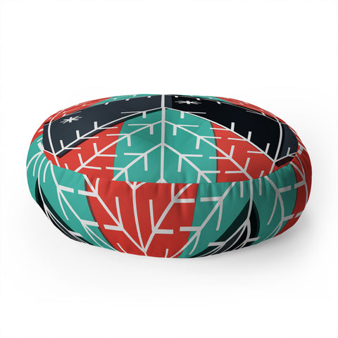 Sam Osborne Christmas Trees Floor Pillow Round