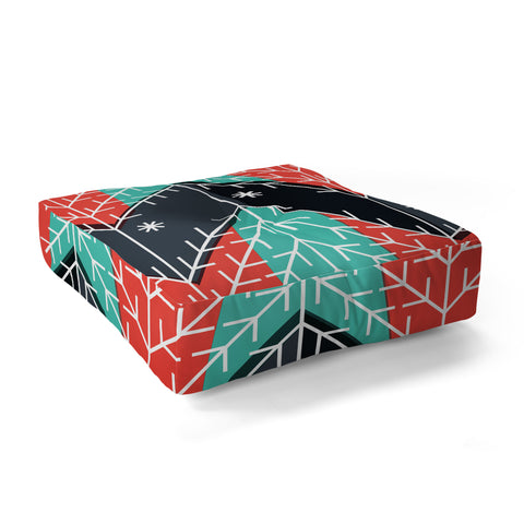 Sam Osborne Christmas Trees Floor Pillow Square