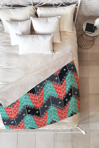 Sam Osborne Christmas Trees Fleece Throw Blanket