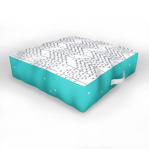 Sam Osborne Christmas Trees Snow Outdoor Floor Cushion