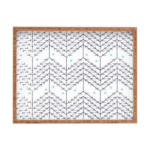 Sam Osborne Christmas Trees Snow Rectangular Tray