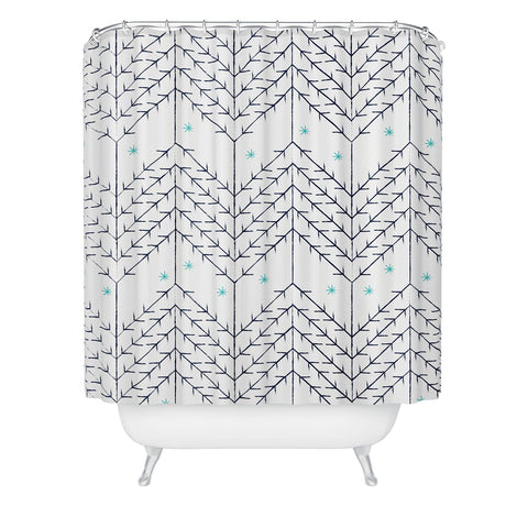 Sam Osborne Christmas Trees Snow Shower Curtain