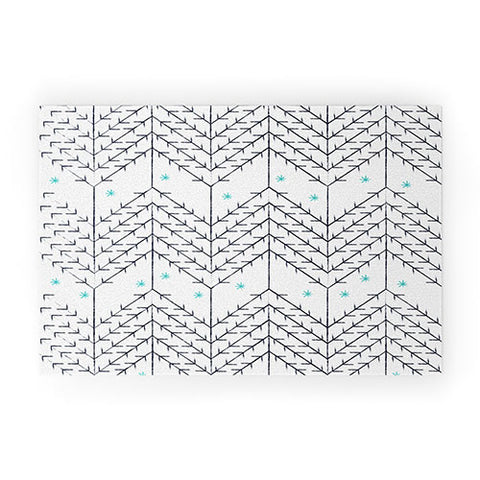 Sam Osborne Christmas Trees Snow Welcome Mat