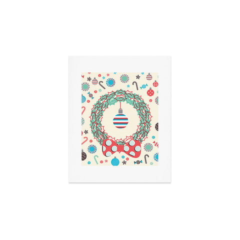 Sam Osborne Christmas Wreath Art Print