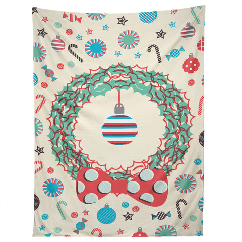 Sam Osborne Christmas Wreath Tapestry