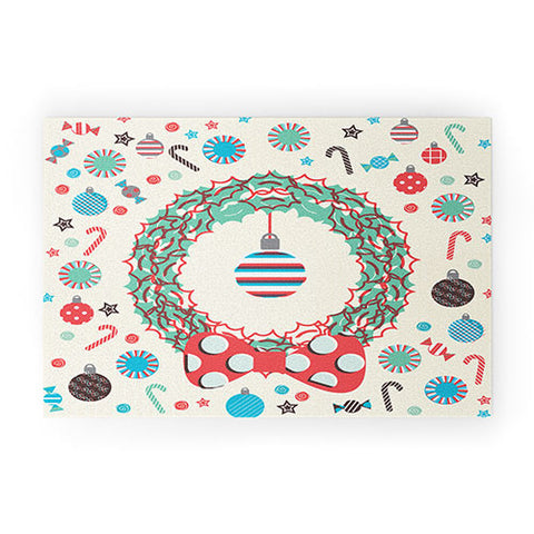 Sam Osborne Christmas Wreath Welcome Mat