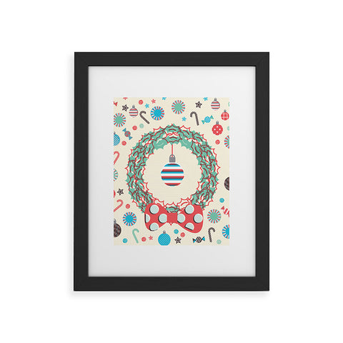 Sam Osborne Christmas Wreath Framed Art Print
